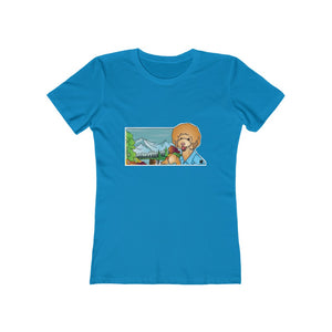 Bob Ross Poodle Painter Women's The Boyfriend Tee