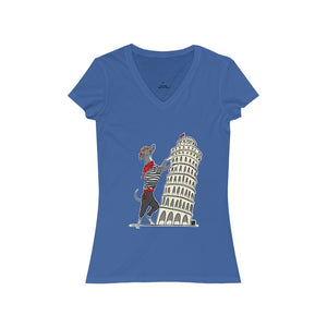 Italian Greyhound Tourist Women's Jersey Short Sleeve V-Neck Tee