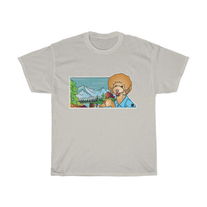 Bob Ross Poodle Painter Unisex Heavy Cotton Gildan Tee