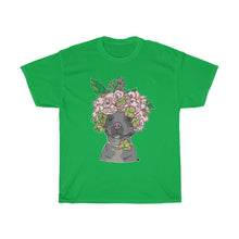 Load image into Gallery viewer, Pretty Pittie with Flower Crown Unisex Heavy Cotton Gildan Tee