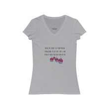 Load image into Gallery viewer, Thin Cupcake Women&#39;s Jersey Short Sleeve V-Neck Tee