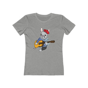 Singing French Bulldog Women's The Boyfriend Tee