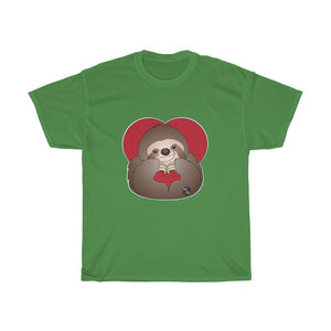 Hand Heart Sloth Unisex Heavy Cotton Gildan Tee