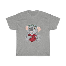 Load image into Gallery viewer, Koala with Eucalyptus Crown Unisex Heavy Cotton Gildan Tee