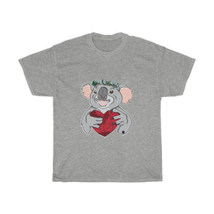 Koala with Eucalyptus Crown Unisex Heavy Cotton Gildan Tee