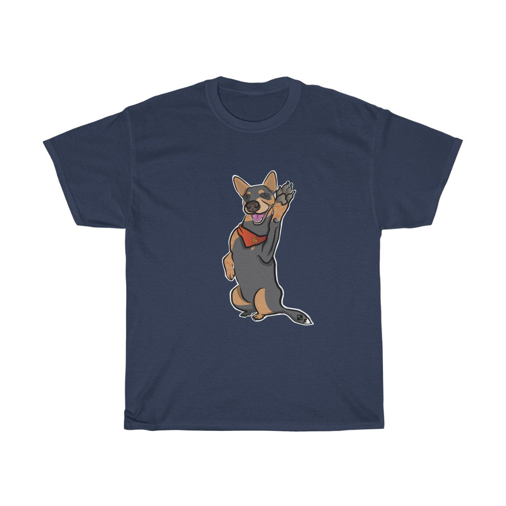 Lefty Cattle Dog High Fiv Unisex Heavy Cotton Gildan Tee