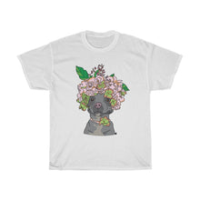 Load image into Gallery viewer, Pretty Pittie with Flower Crown Unisex Heavy Cotton Gildan Tee