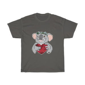 Koala with Eucalyptus Crown Unisex Heavy Cotton Gildan Tee