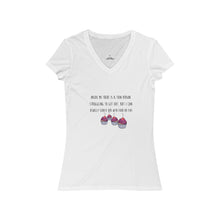 Load image into Gallery viewer, Thin Cupcake Women&#39;s Jersey Short Sleeve V-Neck Tee