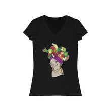 Load image into Gallery viewer, Chica Chica Boom Chihuahua Women&#39;s Jersey Short Sleeve V-Neck Tee