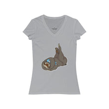 Load image into Gallery viewer, Sleepy Sloth Runtime Error Women&#39;s Jersey Short Sleeve V-Neck Tee