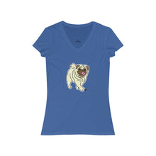 Load image into Gallery viewer, Pug Dog Women's Jersey Short Sleeve V-Neck Tee