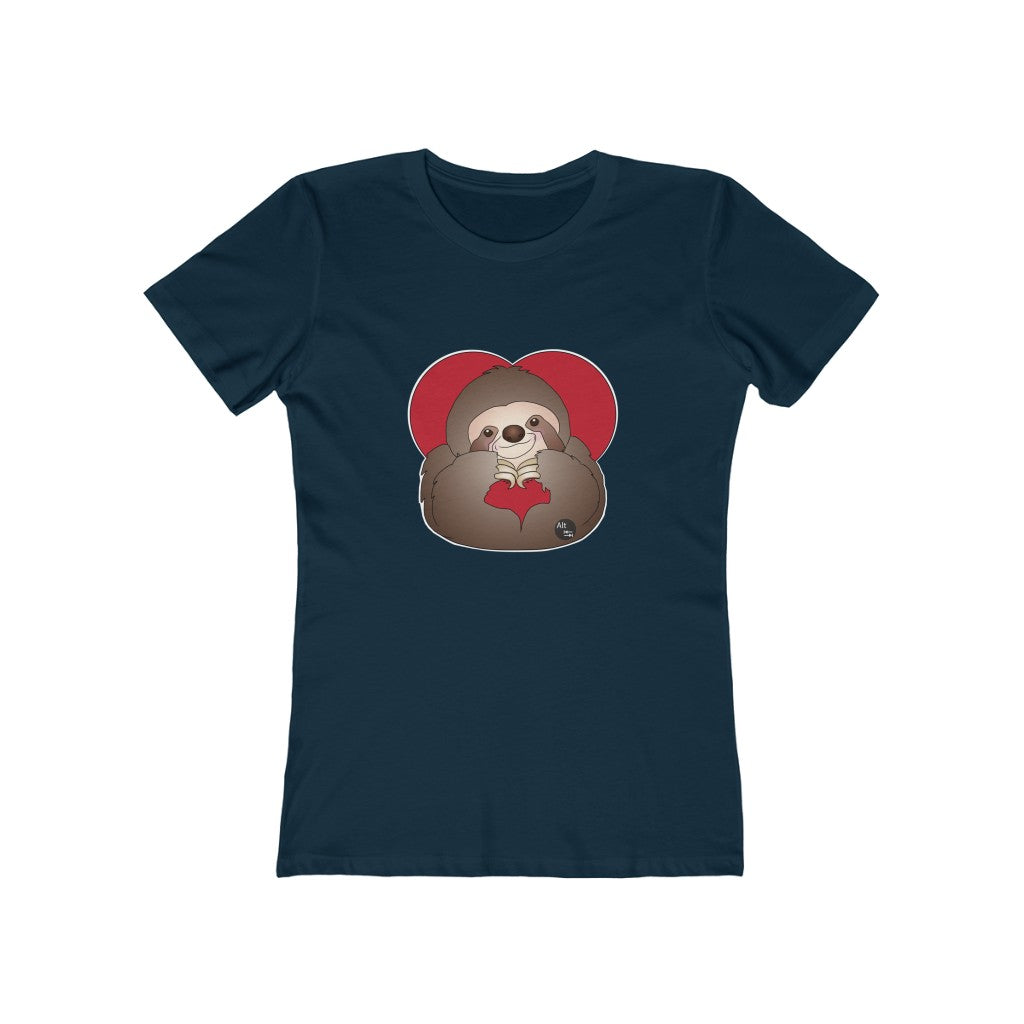 Hand Heart Sloth Women's The Boyfriend Tee