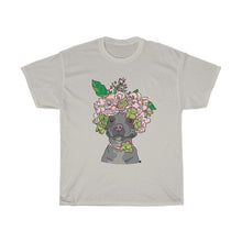 Load image into Gallery viewer, Pretty Pittie with Flower Crown Unisex Heavy Cotton Gildan Tee