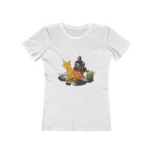 Load image into Gallery viewer, Baby Yoda and Daddy Mando Camping Adventure Women&#39;s The Boyfriend Tee