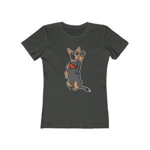 Lefty Cattle Dog High Five Women's The Boyfriend Tee