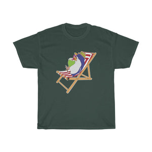 Blue Penguin Vacation Unisex Heavy Cotton Gildan Tee