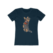 Load image into Gallery viewer, Lefty Cattle Dog High Five Women&#39;s The Boyfriend Tee