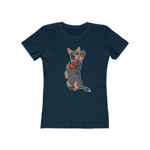 Lefty Cattle Dog High Five Women's The Boyfriend Tee