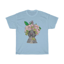 Load image into Gallery viewer, Pretty Pittie with Flower Crown Unisex Heavy Cotton Gildan Tee