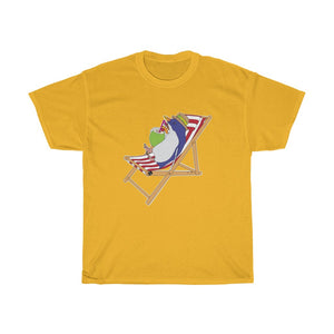 Blue Penguin Vacation Unisex Heavy Cotton Gildan Tee