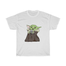 Load image into Gallery viewer, Baby Yoda with Mandalorian Skull Unisex Heavy Cotton Gildan Tee