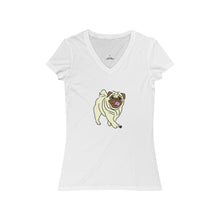 Load image into Gallery viewer, Pug Dog Women's Jersey Short Sleeve V-Neck Tee