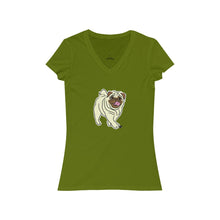 Load image into Gallery viewer, Pug Dog Women's Jersey Short Sleeve V-Neck Tee