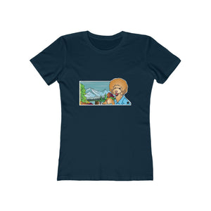 Bob Ross Poodle Painter Women's The Boyfriend Tee