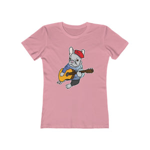 Singing French Bulldog Women's The Boyfriend Tee