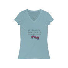 Load image into Gallery viewer, Thin Cupcake Women&#39;s Jersey Short Sleeve V-Neck Tee