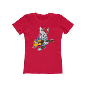 Singing French Bulldog Women's The Boyfriend Tee