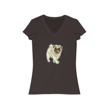 Load image into Gallery viewer, Pug Dog Women's Jersey Short Sleeve V-Neck Tee