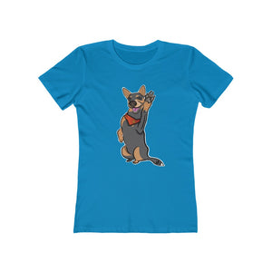 Lefty Cattle Dog High Five Women's The Boyfriend Tee