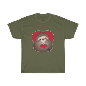 Hand Heart Sloth Unisex Heavy Cotton Gildan Tee