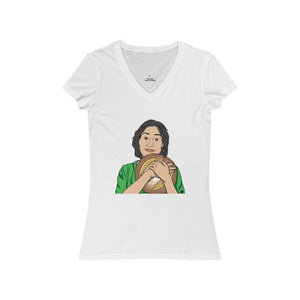 Kim’s Convenience Umma Big Round Crusty Loaf  Women's Jersey Short Sleeve V-Neck Tee