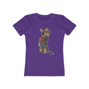 Lefty Cattle Dog High Five Women's The Boyfriend Tee