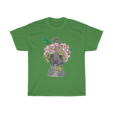 Load image into Gallery viewer, Pretty Pittie with Flower Crown Unisex Heavy Cotton Gildan Tee