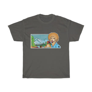 Bob Ross Poodle Painter Unisex Heavy Cotton Gildan Tee