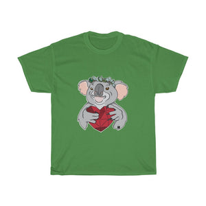 Koala with Eucalyptus Crown Unisex Heavy Cotton Gildan Tee