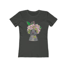 Load image into Gallery viewer, Pretty Pittie with Flower Crown Women&#39;s The Boyfriend Tee