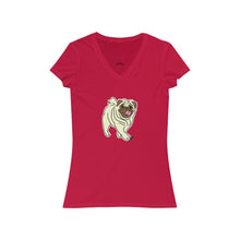 Load image into Gallery viewer, Pug Dog Women's Jersey Short Sleeve V-Neck Tee