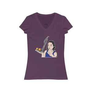 Kim's Convenience Janet Massagee Kigae Women's Jersey Short Sleeve V-Neck Tee