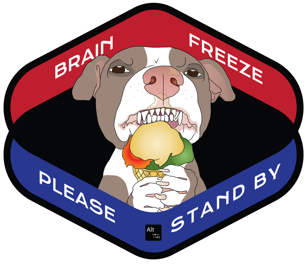 Brain Freeze Pittie Sticker