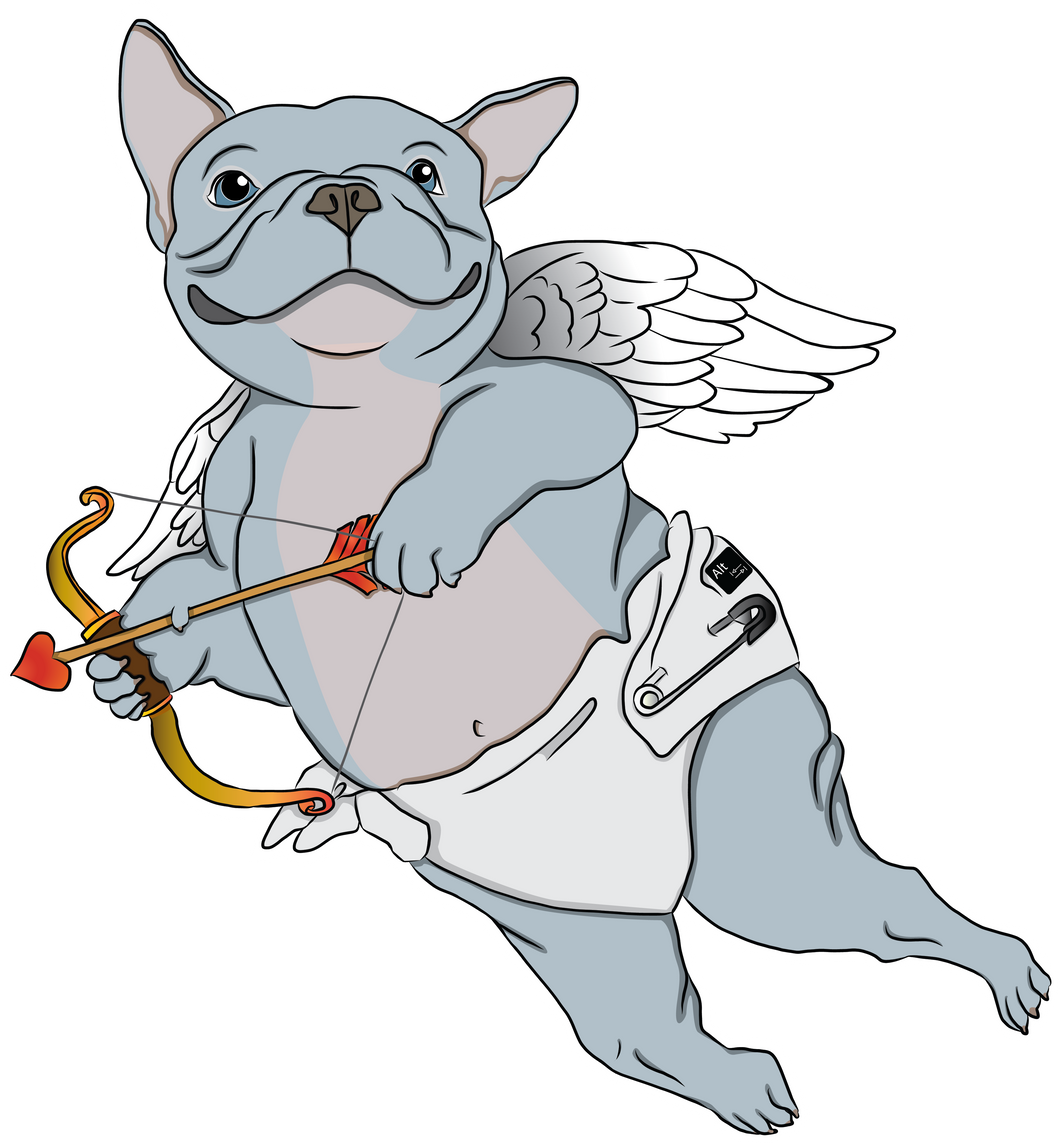 French Bulldog Cupid Sticker