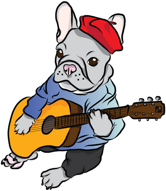 Singing French Bulldog Sticker