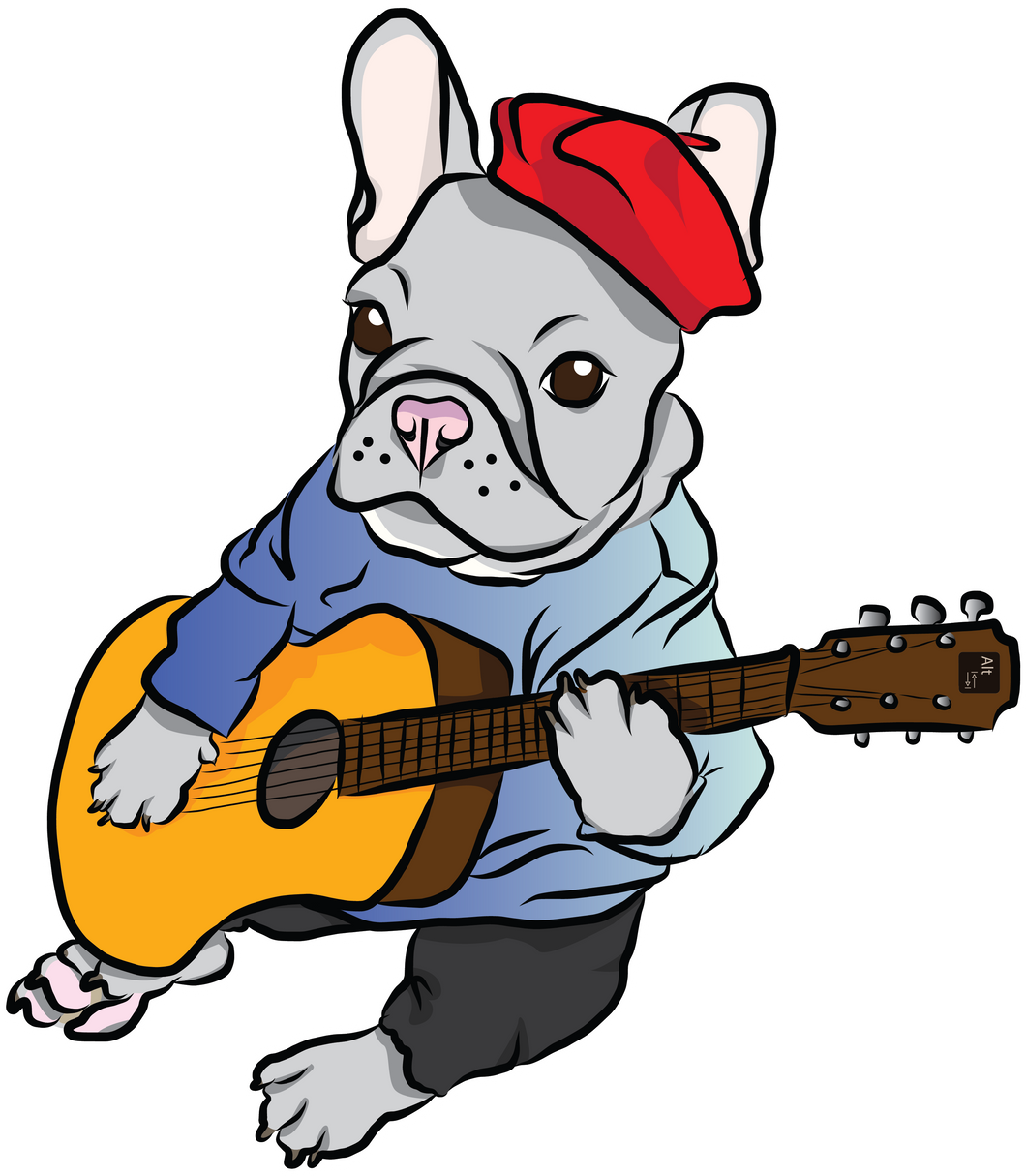 Singing French Bulldog Sticker
