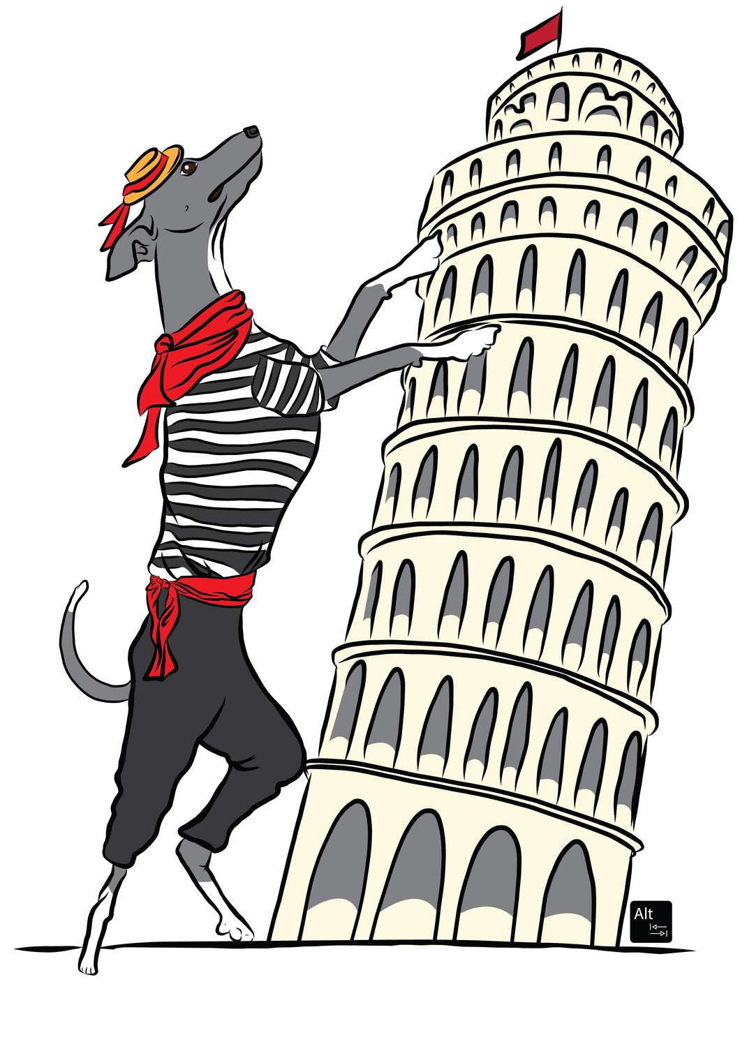 Italian Greyhound Tourist Sticker