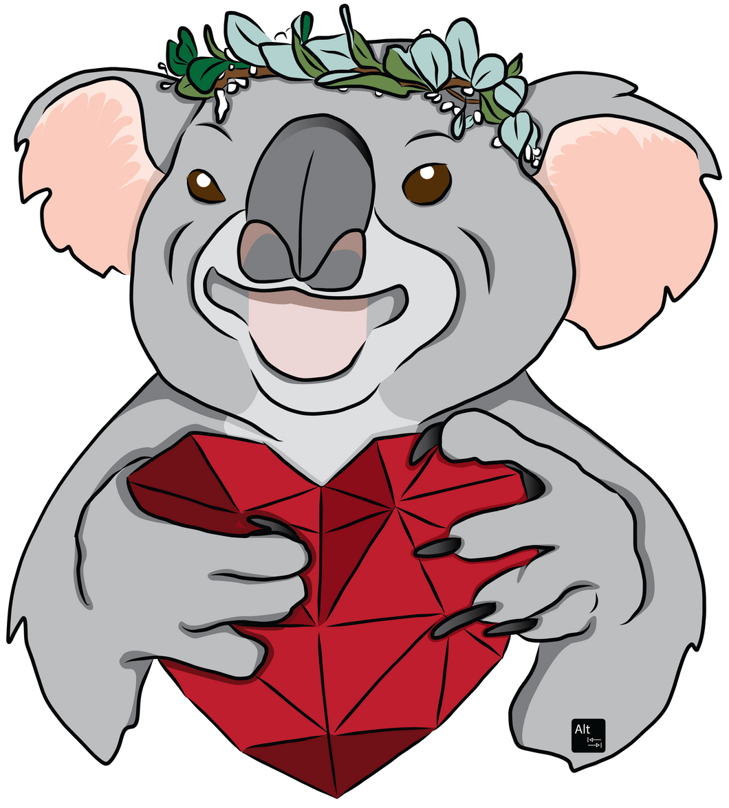 Koala Heart Sticker