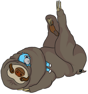 Sleepy Sloth with Llama Sticker